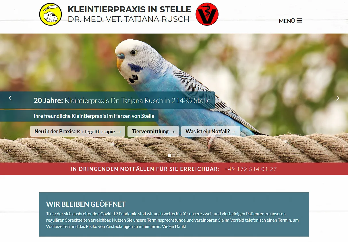 ÖÖÖWEBDESIGN, Stefan Hörömpö - Projekt: Kleintierpraxis Dr. Rusch in 21435 Stelle