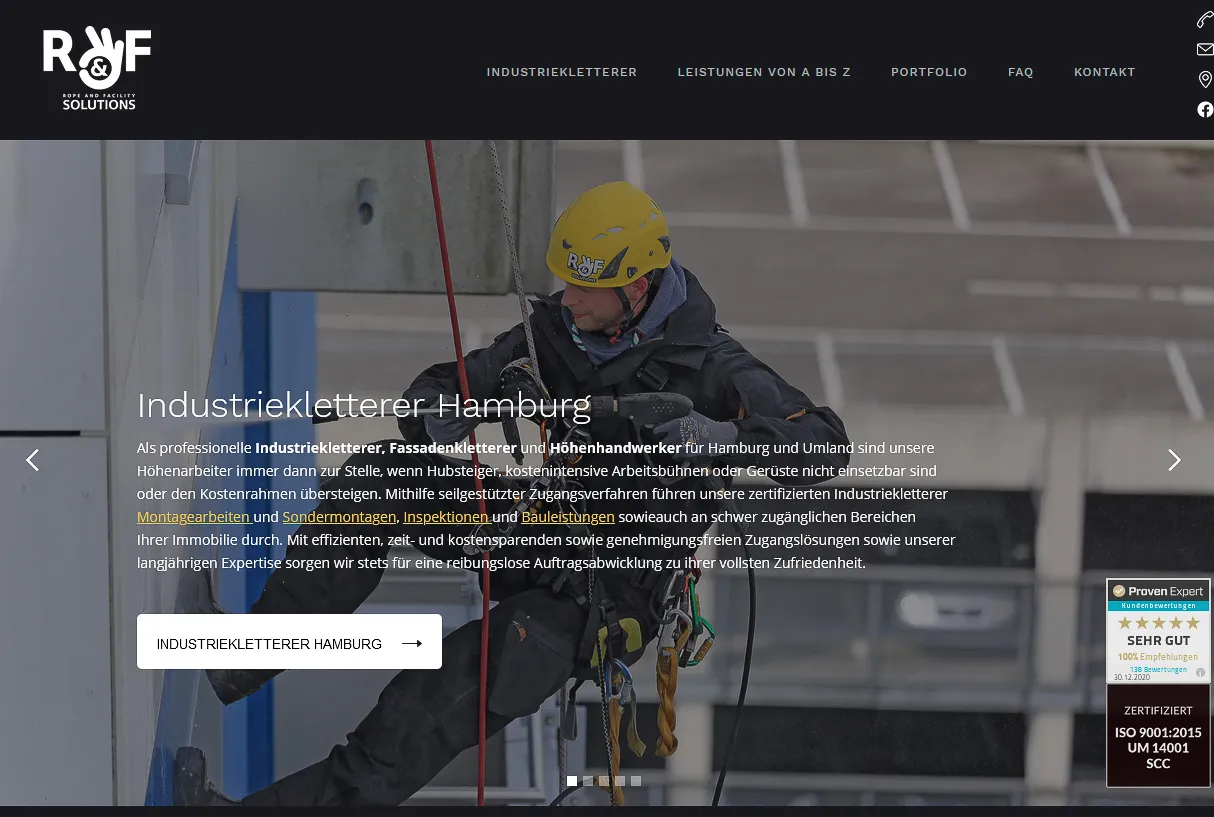 ÖÖÖWEBDESIGN, Stefan Hörömpö - Projekt: Kletterteam Hamburg, Industriekletterer