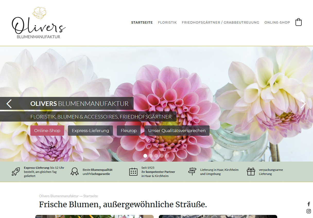 ÖÖÖWEBDESIGN, Stefan Hörömpö - Projekt: Olivers Blumenmanufaktur