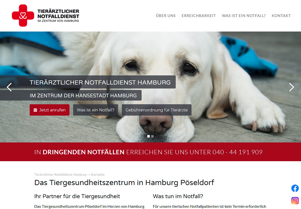 ÖÖÖWEBDESIGN, Stefan Hörömpö - Projekt: Tierärztlicher Notfalldienst Hamburg